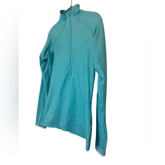 Nike Baby Blue with White Geometric Pattern Dri-Fit Half Zip Size M - Picture 3 of 15